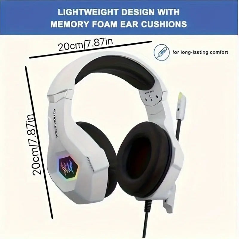 NNETM Wired Gaming Headset with RGB Lighting & Mic